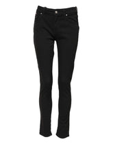 Dolce & Gabbana Black Cotton Skinny Mid Waist Denim Jeans - Jeans