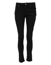 Dolce & Gabbana Black Cotton Skinny Mid Waist Denim Jeans - IT36|XXS - Jeans