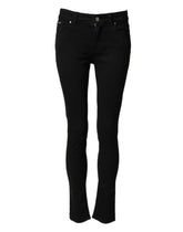 Dolce & Gabbana Black Cotton Skinny Mid Waist Denim Jeans - IT38 | XS
