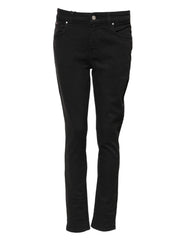 Dolce & Gabbana Black Cotton Skinny Mid Waist Denim Jeans - IT42|M - Jeans