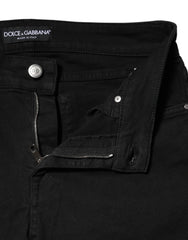 Dolce & Gabbana Black Cotton Skinny Mid Waist Denim Jeans - IT42|M - Jeans
