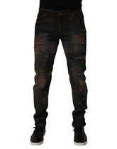 Dolce & Gabbana Black Cotton Skinny Tattered Men Denim Jeans - IT48 | M - Jeans