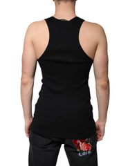 Dolce & Gabbana Black Cotton Sleeveless Round Neck Tank T-shirt - IT50 | L - Tank Tops