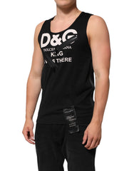 Dolce & Gabbana Black Cotton Sleeveless Tank Top DG Logo Men T-shirt - S - Tank Tops