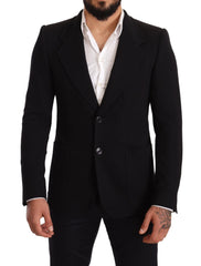Dolce & Gabbana Black Cotton Slim Fit Coat Jacket Blazer - IT48 | M - Sport Jackets