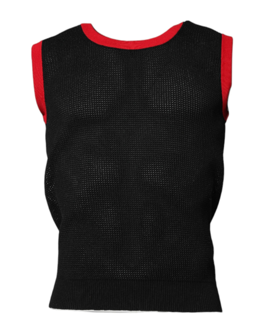 Dolce & Gabbana Black Cotton Slim Fit Round Neck T-shirt - IT48 | M - Tank Tops