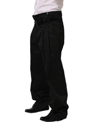 Dolce & Gabbana Black Cotton Straight Leg DressTrouser Pants - IT54 | XL