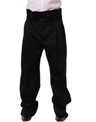 Dolce & Gabbana Black Cotton Straight Leg DressTrouser Pants - IT54 | XL