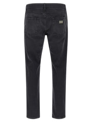 Dolce & Gabbana Black Cotton Straight-Leg Jeans