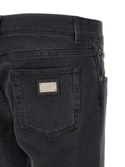 Dolce & Gabbana Black Cotton Straight-Leg Jeans