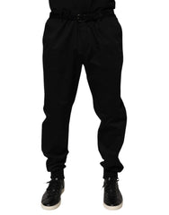 Dolce & Gabbana Black Cotton Stretch Casual Trouser Pants - IT58 | XXL - Trousers