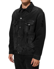 Dolce & Gabbana Black Cotton Stretch Denim Blouson Jacket - IT50 | L - Trucker Jackets