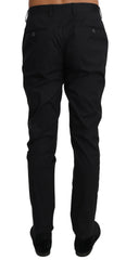 Dolce & Gabbana Black Cotton Stretch Formal Trousers Pants - IT50 | L - Trousers