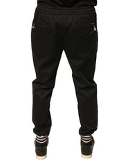Dolce & Gabbana Black Cotton Stretch Jogger Sweatpants Pants - IT50 | L - Joggers