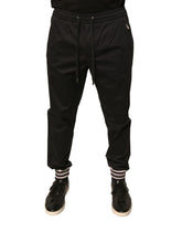 Dolce & Gabbana Black Cotton Stretch Jogger Sweatpants Pants - IT50 | L - Joggers
