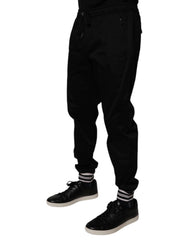 Dolce & Gabbana Black Cotton Stretch Jogger Sweatpants Pants - IT50 | L - Joggers
