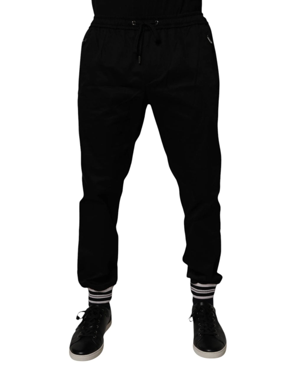Dolce & Gabbana Black Cotton Stretch Jogger Sweatpants Pants - IT50 | L - Joggers