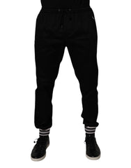 Dolce & Gabbana Black Cotton Stretch Jogger Sweatpants Pants - IT50 | L - Joggers