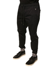 Dolce & Gabbana Black Cotton Stretch Jogger Sweatpants Pants - IT50 | L - Joggers