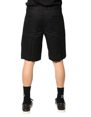 Dolce & Gabbana Black Cotton Stretch Mid Wasit Bermuda Shorts