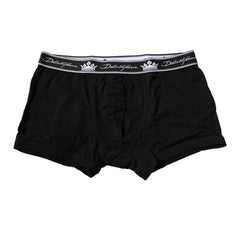 Dolce & Gabbana Black Cotton Stretch Regular Boxer Underwear - IT3 | XS - Boxer Briefs