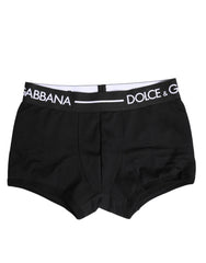 Dolce & Gabbana Black Cotton Stretch Regular Boxer Underwear - IT4 | S - Boxer Briefs
