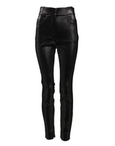 Dolce & Gabbana Black Cotton Stretch Silver Lurex Thread Pants - IT40|S - Trousers