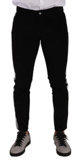 Dolce & Gabbana Black Cotton Stretch Skinny Corduroy Jeans - IT48 | M - Jeans