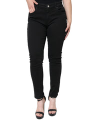 Dolce & Gabbana Musta Puuvillastriimaus Skinny Farkut - IT46|XL