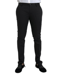 Dolce & Gabbana Black Cotton Stretch Skinny Dress Pants - IT50 | L