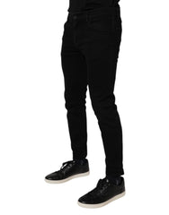 Dolce & Gabbana Black Cotton Stretch Skinny Men Denim Jeans - IT44 | XS - Jeans