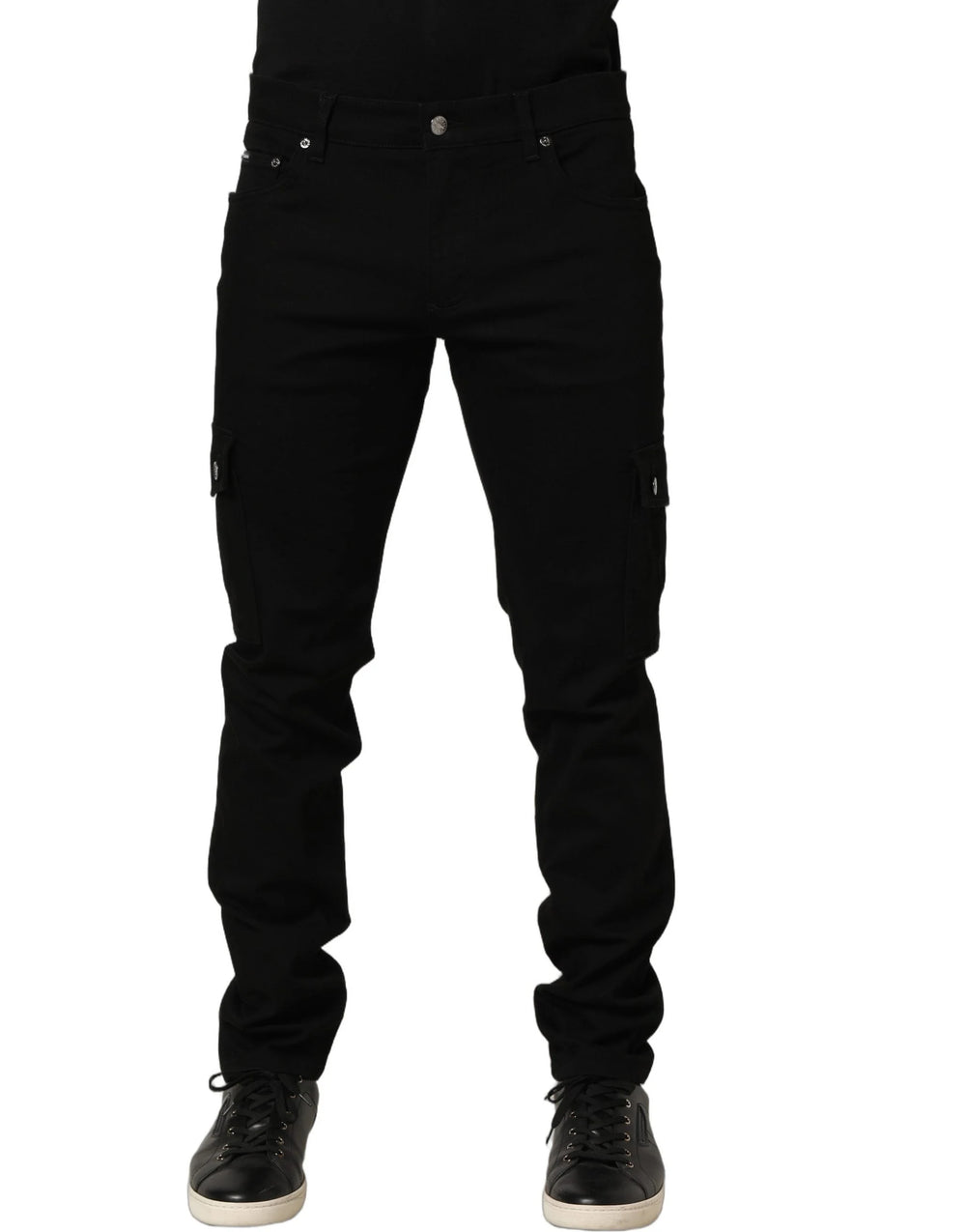 Dolce & Gabbana Black Cotton Stretch Skinny Men Denim Jeans - IT52 | XL