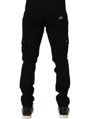 Dolce & Gabbana Black Cotton Stretch Skinny Men Denim Jeans - IT52 | XL