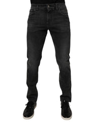 Dolce & Gabbana Black Cotton Stretch Skinny Men Denim Jeans - IT58 | XXL - Jeans