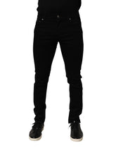 Dolce & Gabbana Black Cotton Stretch Slim Fit Men Denim Jeans - Jeans