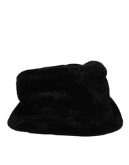 Dolce & Gabbana Black Cotton Suede Bucket Logo Capello Hat - 57 cm|S - Bucket Hats