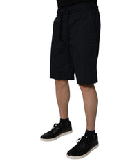 Dolce & Gabbana Black Cotton Sweatshorts Men Bermuda Shorts - IT46 | S - Bermudas