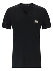 Dolce & Gabbana Black Cotton T-Shirt - IT46 | S