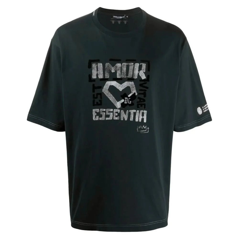 Dolce & Gabbana Black Cotton T-Shirt - S - T-Shirts