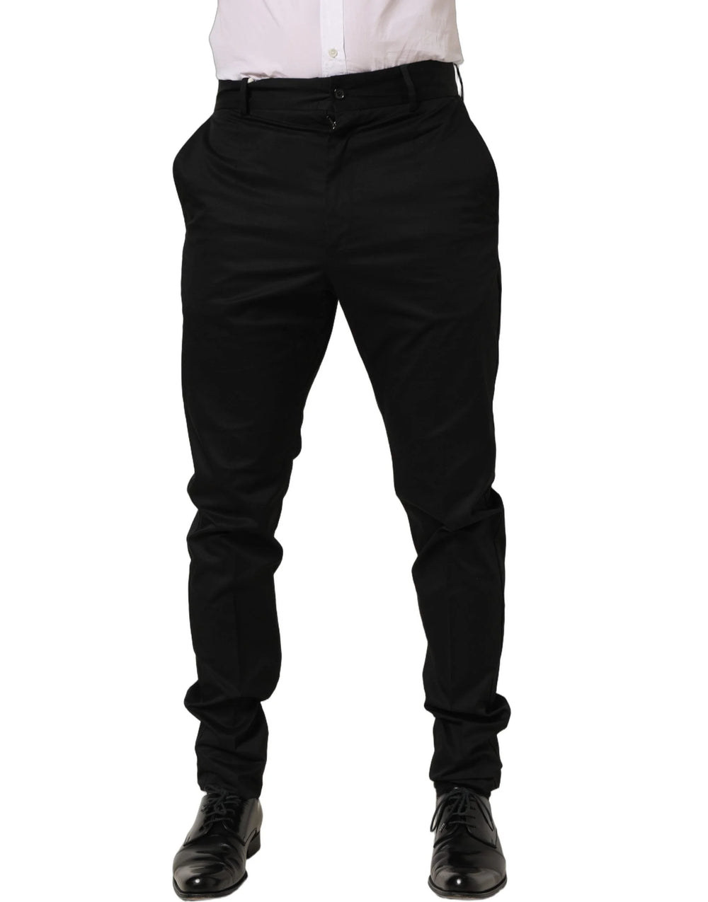 Dolce & Gabbana Black Cotton Tapered Leg Dress Trouser Pants - IT48 | M