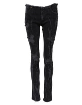 Dolce & Gabbana Black Cotton Tattered Skinny Denim Jeans - IT40|S - Jeans