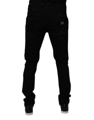 Dolce & Gabbana Black Cotton Tattered Skinny Men Denim Jeans - IT52 | XL - Jeans