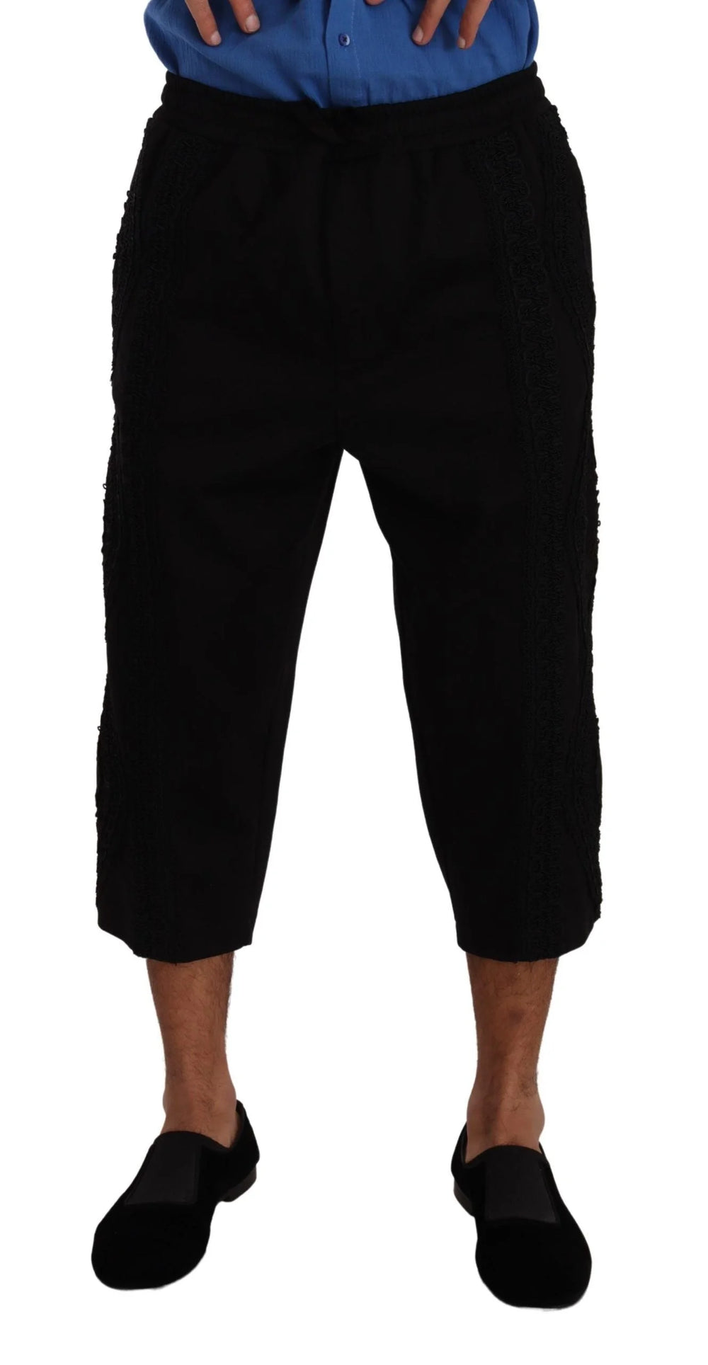 Dolce & Gabbana Black Cotton Torero Cropped Short Trouser Pants - IT50 | L - Trousers