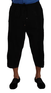 Dolce & Gabbana Black Cotton Torero Sweatpants Shorts Pants - IT52 | XL - Sweatpants