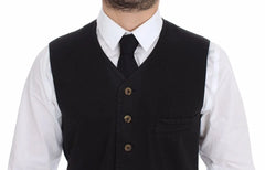 Dolce & Gabbana Black Cotton Viscose Dress Vest Blazer - Vests