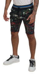 Dolce & Gabbana Black Cotton Volcano Print Casual Shorts - IT44 | XS - Short Trousers