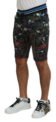 Dolce & Gabbana Black Cotton Volcano Print Casual Shorts - IT44 | XS - Short Trousers