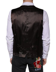 Dolce & Gabbana Black Cotton Waistcoat Dress Formal Vest - IT56 | XXL - Vests