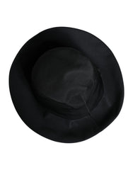 Dolce & Gabbana Black Cotton Wide Brim Fedora Hat - 57 cm|S - Fedoras