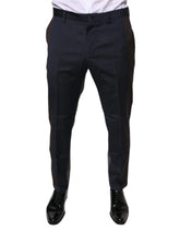 Dolce & Gabbana Black Cotton Wool Formal Dress Pants - IT50 | L - Trousers